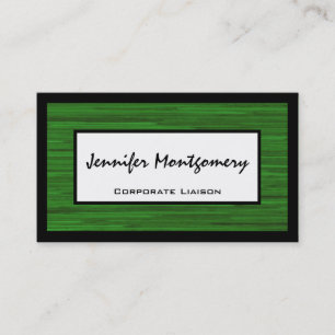 Tarjeta de visita profesional de la raya verde