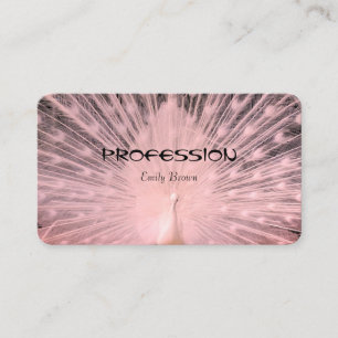 Tarjeta De Visita Profesional de las plumas de pavo real rosado