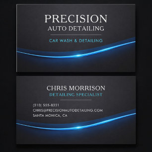 Tarjeta De Visita Profesional de lavado de autos y detalles de autom