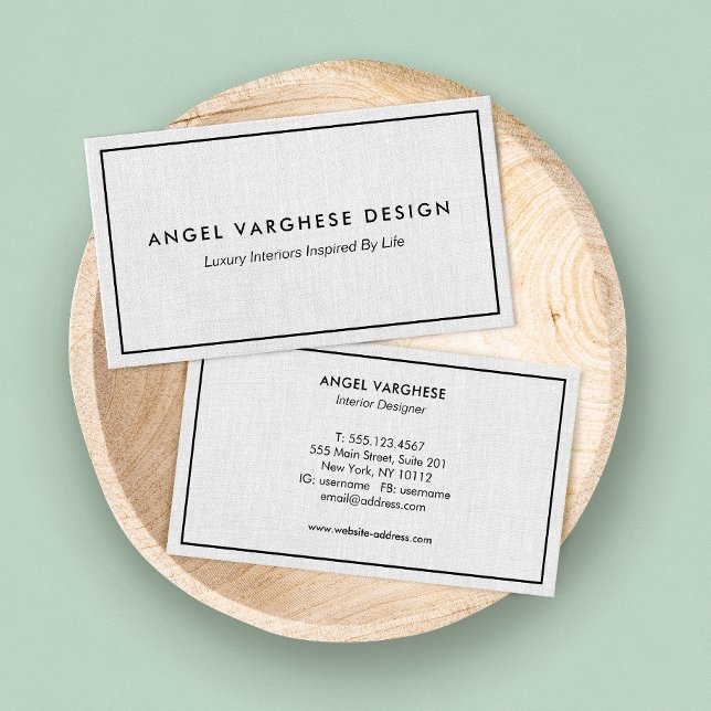 Tarjeta De Visita Profesional de línea gris de borde negro (Subido por el creador)