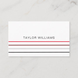 Tarjeta De Visita Profesional de líneas rojas Minimalistas modernas