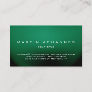 Tarjeta de visita profesional de llanura verde úni