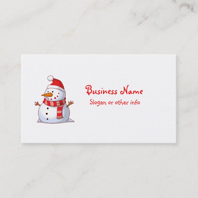 Tarjeta De Visita Profesional de los Navidades Cuitos Snowman (Anverso)