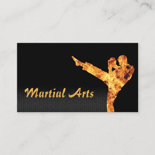 Tarjeta De Visita Profesional de lucha contra las artes marciales (Anverso)