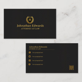 Tarjeta De Visita Profesional de lujo en negro y oro | Elegante