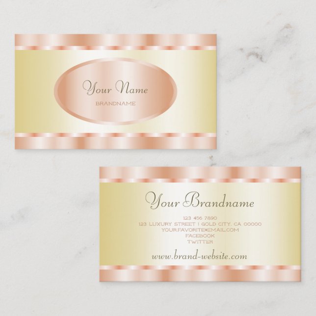 Tarjeta De Visita Profesional de lujo Gold y Rosa Gold Effect (Anverso / Reverso)
