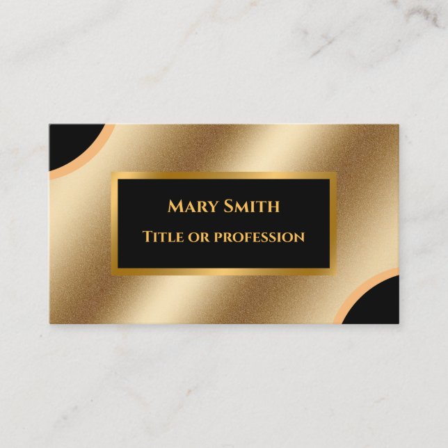 Tarjeta De Visita Profesional de lujo moderno de oro (Anverso)