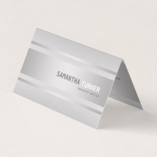 Tarjeta De Visita Profesional de Luxury Silver Faux Textured