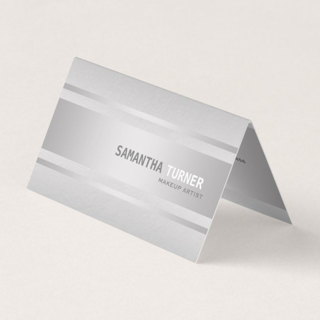 Tarjeta De Visita Profesional de Luxury Silver Faux Textured (Anverso)