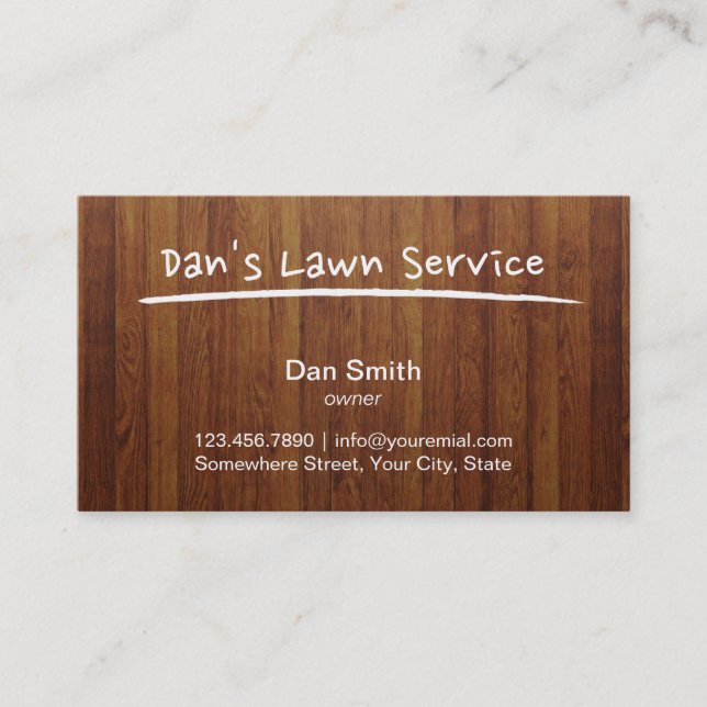 Tarjeta De Visita Profesional de madera del fondo del servicio del (Anverso)