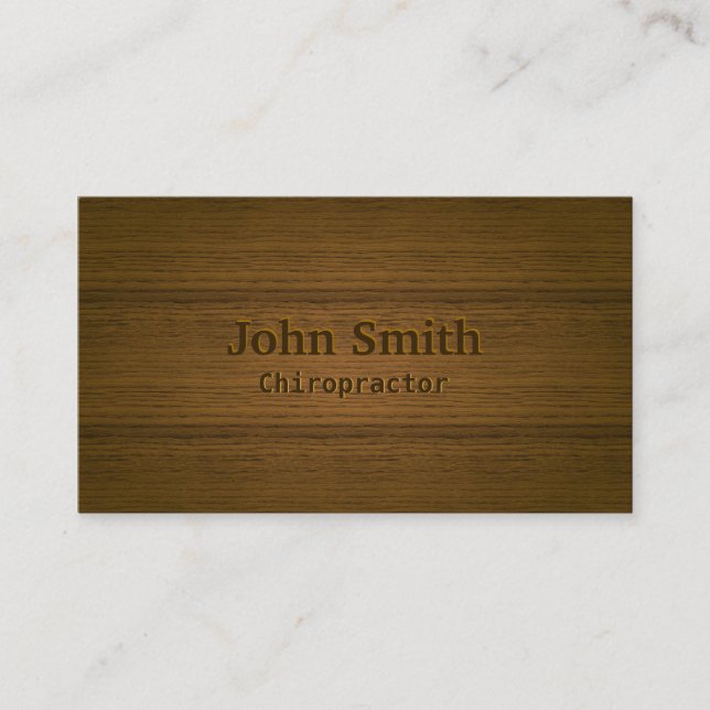 Tarjeta De Visita Profesional de madera elegante del fondo del (Anverso)