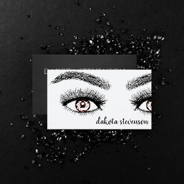 Tarjeta De Visita Profesional de maquillaje | Black Amber Brown Eyes