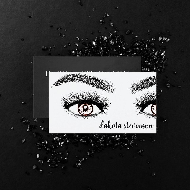 Tarjeta De Visita Profesional de maquillaje | Black Amber Brown Eyes (Subido por el creador)