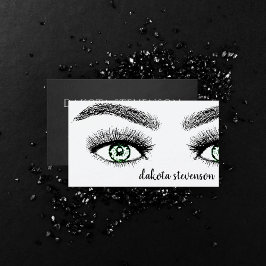 Tarjeta De Visita Profesional de maquillaje | Ojos verdes de esmeral