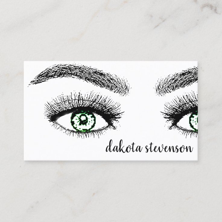 Tarjeta De Visita Profesional de maquillaje | Ojos verdes de esmeral |  