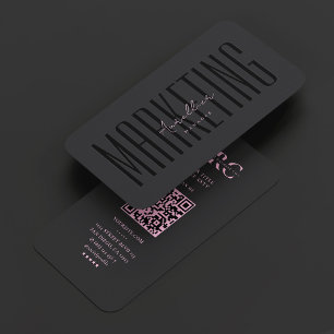 Tarjeta De Visita Profesional de Marketing de Belleza Estética Negro