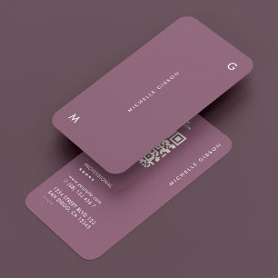 Tarjeta De Visita Profesional de marketing Mauve Dusty Minimal
