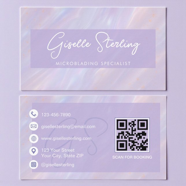 Tarjeta De Visita Profesional de Microblading Holográfico (Subido por el creador)
