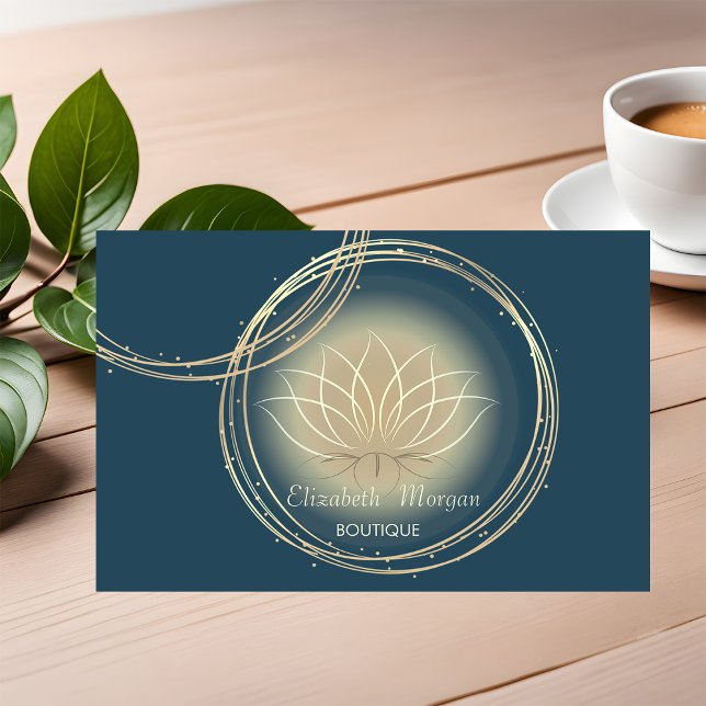 Tarjeta De Visita Profesional de moda,Círculos dorados Lotus (Subido por el creador)