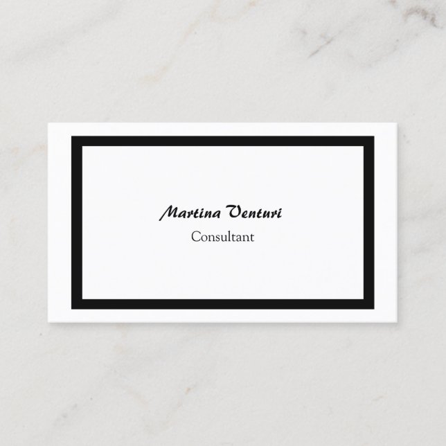 Tarjeta De Visita Profesional de moda Simple Llanto Blanco y Negro (Anverso)