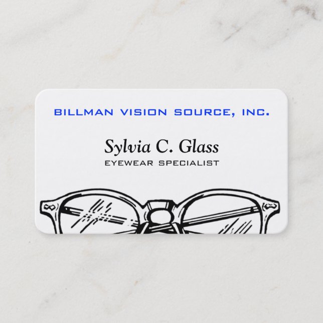 Tarjeta De Visita Profesional de Óptica y Cuidado Visual Moderno (Anverso)