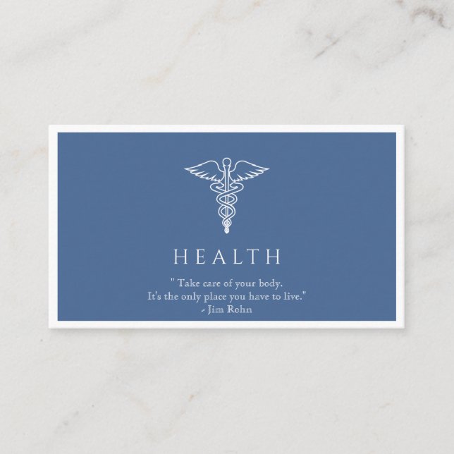 Tarjeta De Visita Profesional de personalizable Blue Healthcare (Anverso)