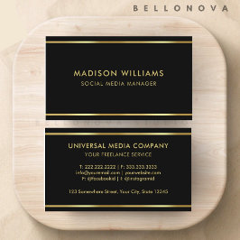 Tarjeta De Visita Profesional de personalizado negro y Gold Premium