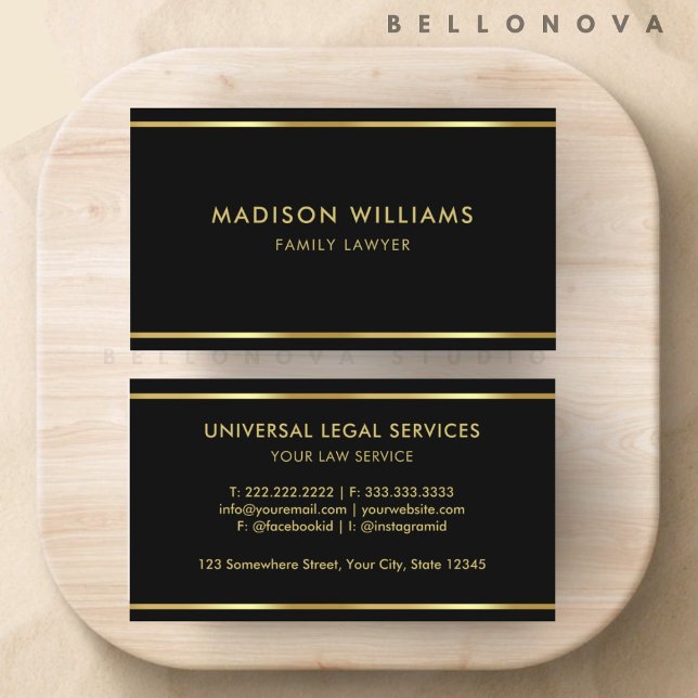 Tarjeta De Visita Profesional de personalizado negro y Gold Premium (Custom Black and Gold Premium Professional Business Card)