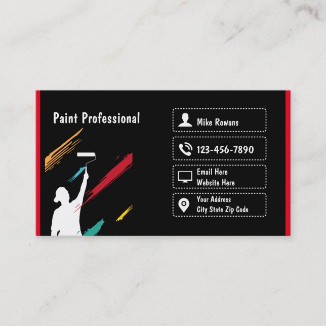 Tarjeta De Visita Profesional de pintura (Anverso)