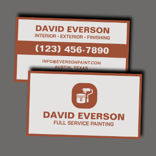 Tarjeta De Visita Profesional de Pintura de Servicio Completo
