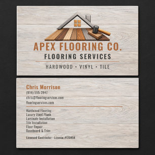 Tarjeta De Visita Profesional de pisos de madera
