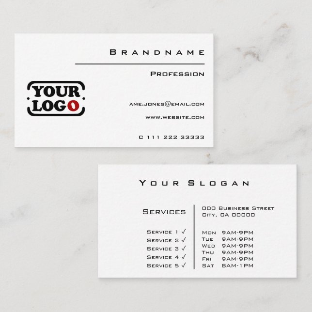 Tarjeta De Visita Profesional de plantilla de logotipo de Personaliz (Anverso / Reverso)