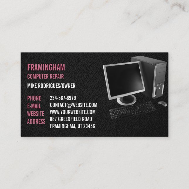 Tarjeta de visita profesional de reparación de equ (Anverso)