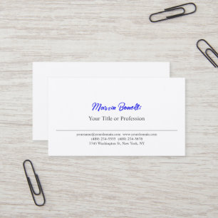 Tarjeta De Visita Profesional de Seda Premium en blanco y negro