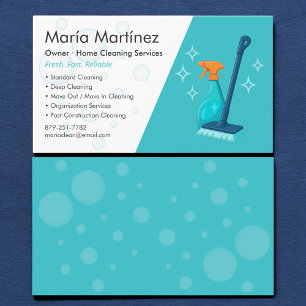 Tarjeta De Visita Profesional de Servicio de Limpieza