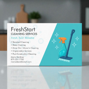 Tarjeta De Visita Profesional de Servicio de Limpieza Moderno