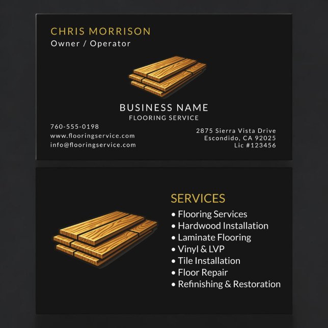 Tarjeta De Visita Profesional de servicio de pisos (Subido por el creador)