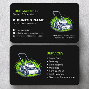 Tarjeta De Visita Profesional de servicios de jardinería y césped