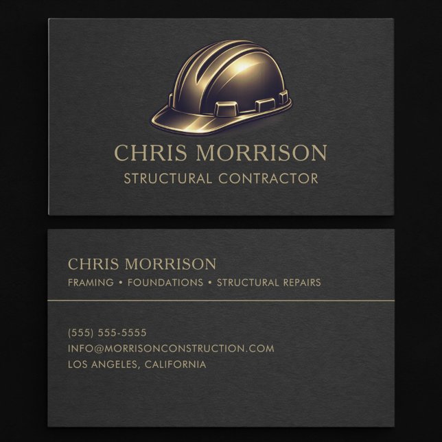 Tarjeta De Visita Profesional de Servicios Estructurales con Casco D (Subido por el creador)