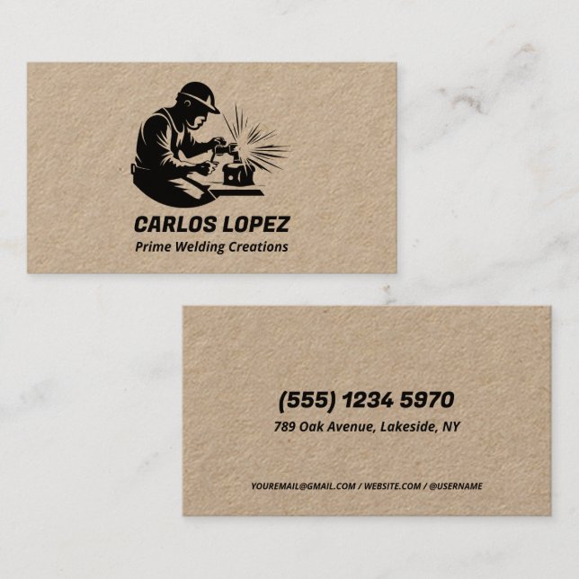 Tarjeta De Visita Profesional de soldadura (Anverso / Reverso)