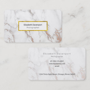 Tarjeta De Visita Profesional de textura de mármol blanco