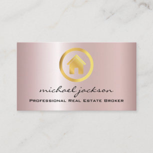 Tarjeta De Visita Profesional del agente inmobiliario Golden Logo Ho