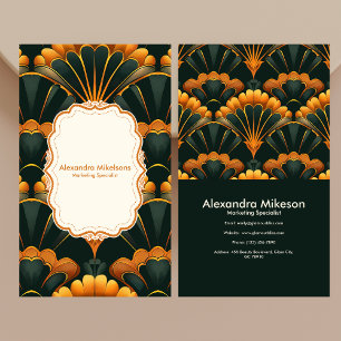 Tarjeta De Visita Profesional del Art Deco del Green Gold
