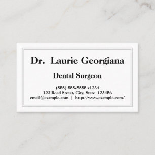 Tarjeta de visita profesional del cirujano dental