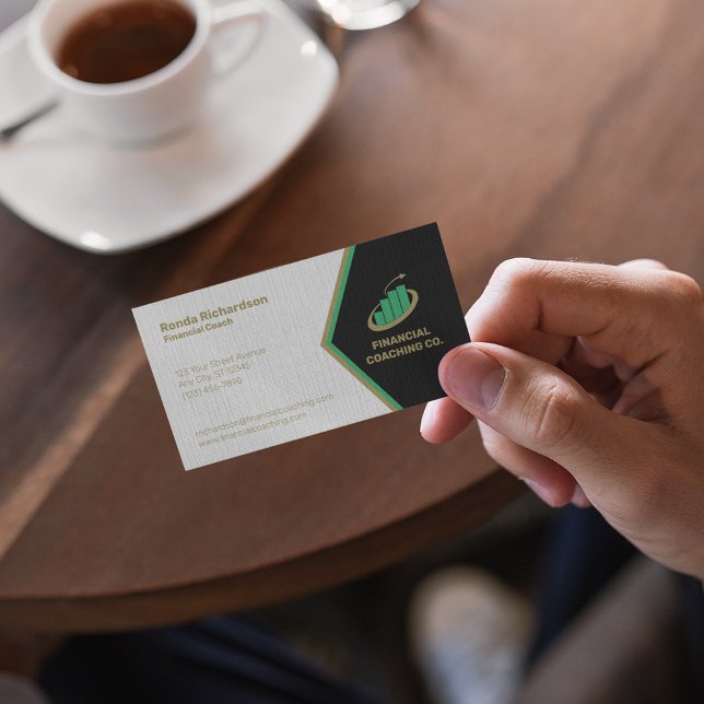 Tarjeta De Visita Profesional del Coche Financiero Negro | Blanco (Subido por el creador)