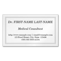 Tarjeta de visita profesional del consultor médico