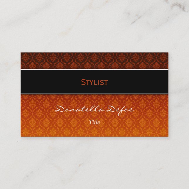 Tarjeta de visita profesional del damasco elegante (Anverso)