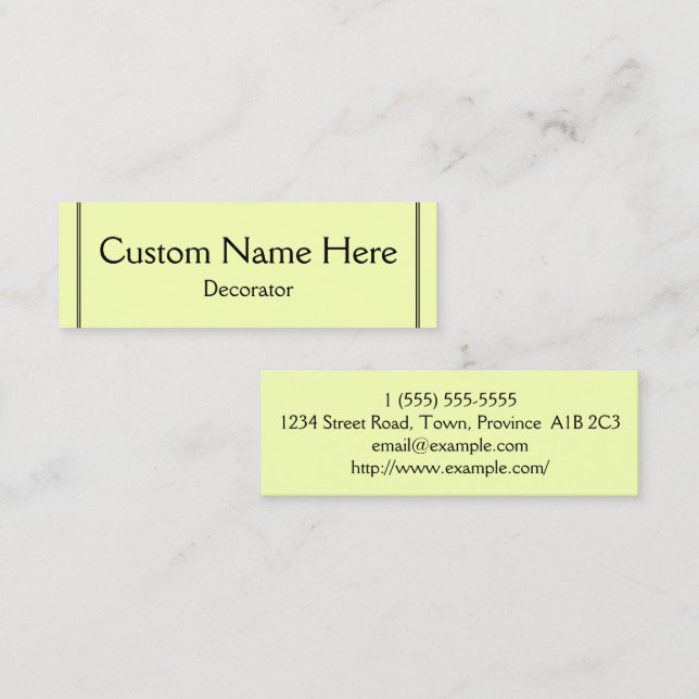 Tarjeta de visita profesional del decorador (Anverso / Reverso)