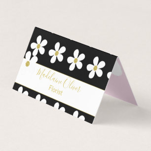 Tarjeta De Visita Profesional del florista de la margarita blanca ro