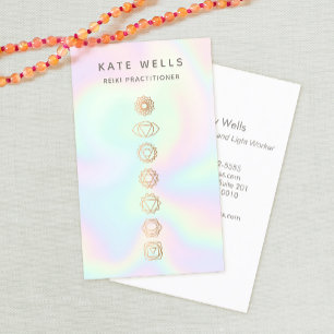 Tarjeta De Visita Profesional del Holográfico Chakras Reiki